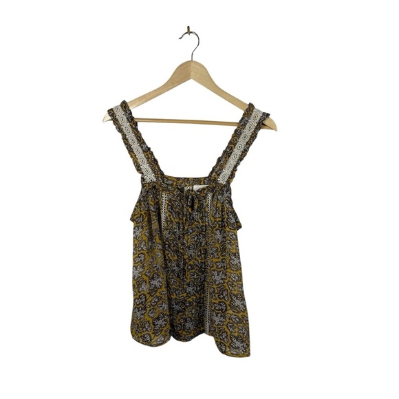 Anthropologie Women’s Bardot Sheer Crochet Sleeve Chiffon Blouse Size 6 - Picture 6 of 16